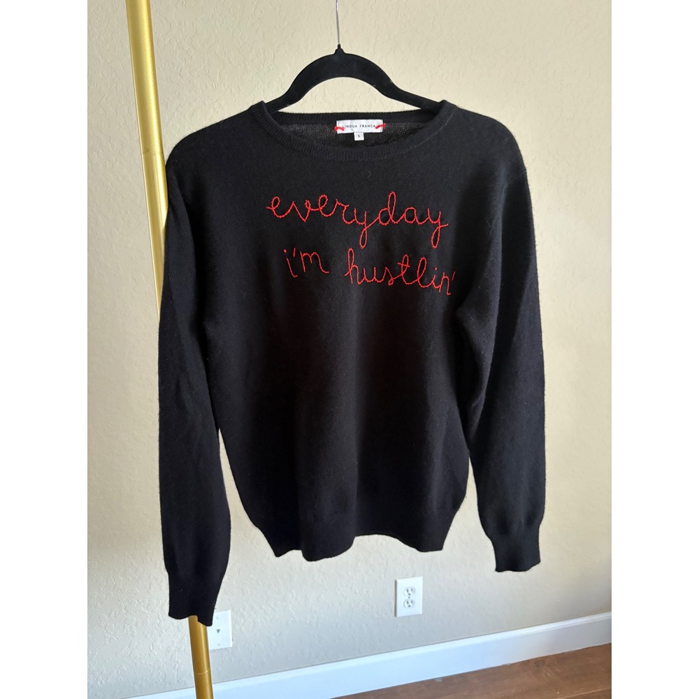 Lingua Franca Everyday I'm Hustlin Cashmere Sweater S Cowgirl Western Luxury